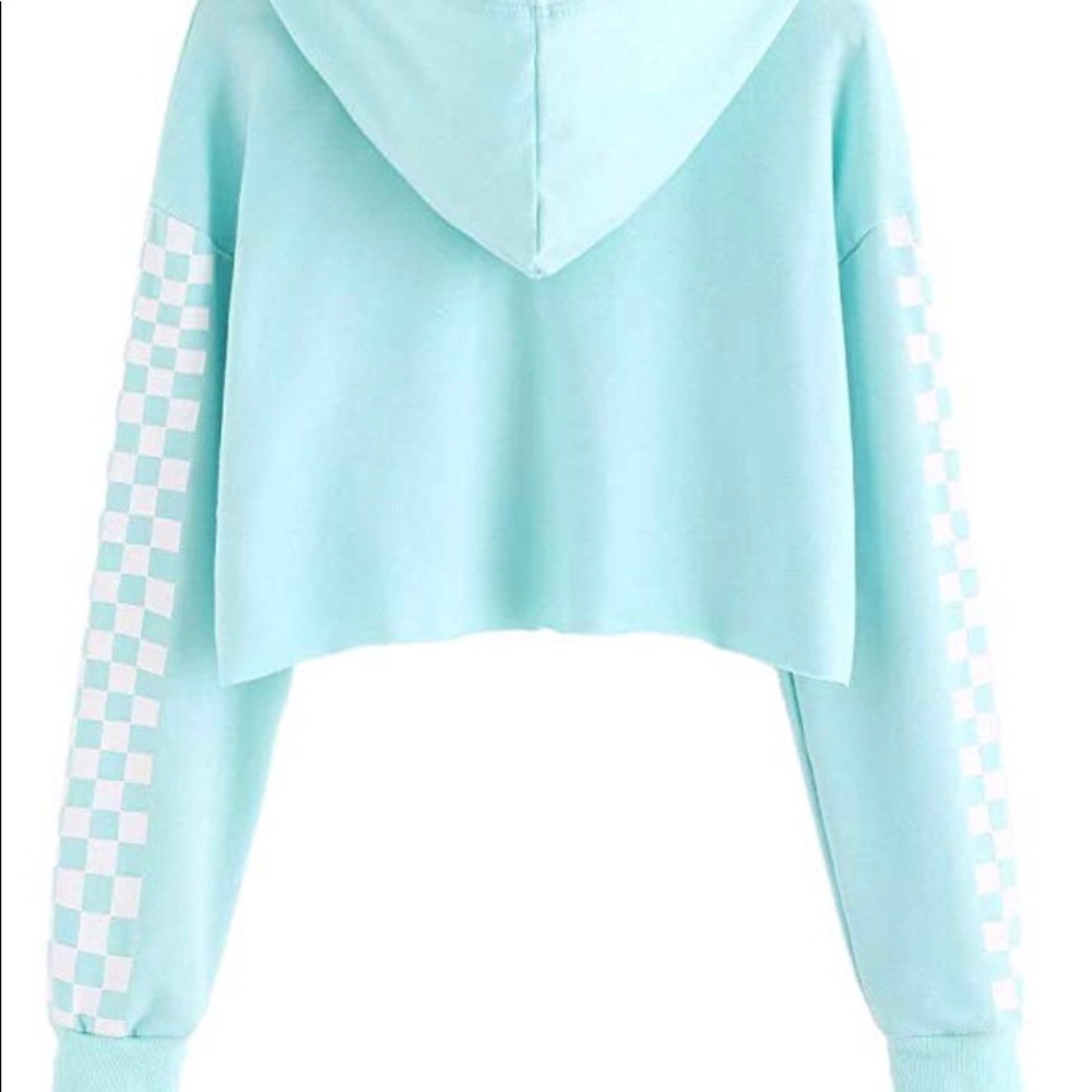 Baby blue crop top hoodie